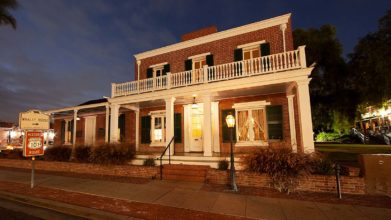 Whaley House exterior at night