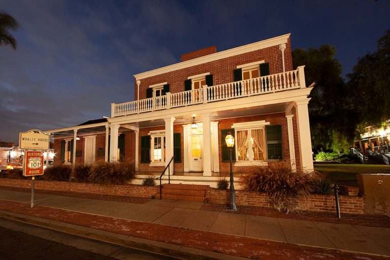 Whaley House exterior at night