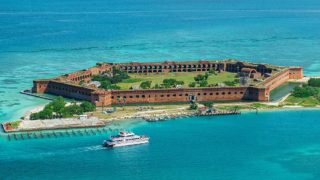 aerial view of Fort Jefferson at Dry Tortugas National Park