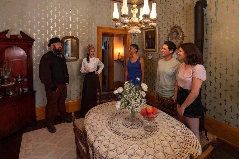 Whaley House guests inside dining room