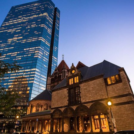 Boston John Hancock Tower at night