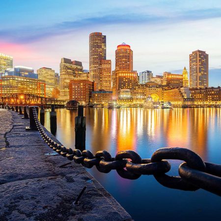 Boston Harbor at sunset