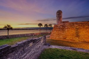 St. Augustine Castillo de San Marcos at sunset