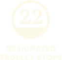 22 designated trolley stops