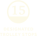 15 designated trolley stops