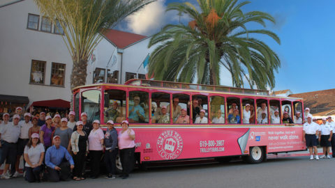 Old Town Trolley San Diego Cancer Awareness month