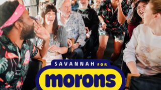 Savannah for Morons hosts and guests inside trolley