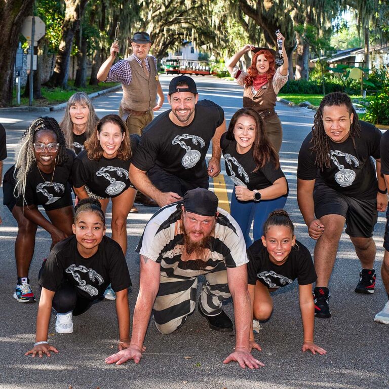 guests wearing jail break race shirts