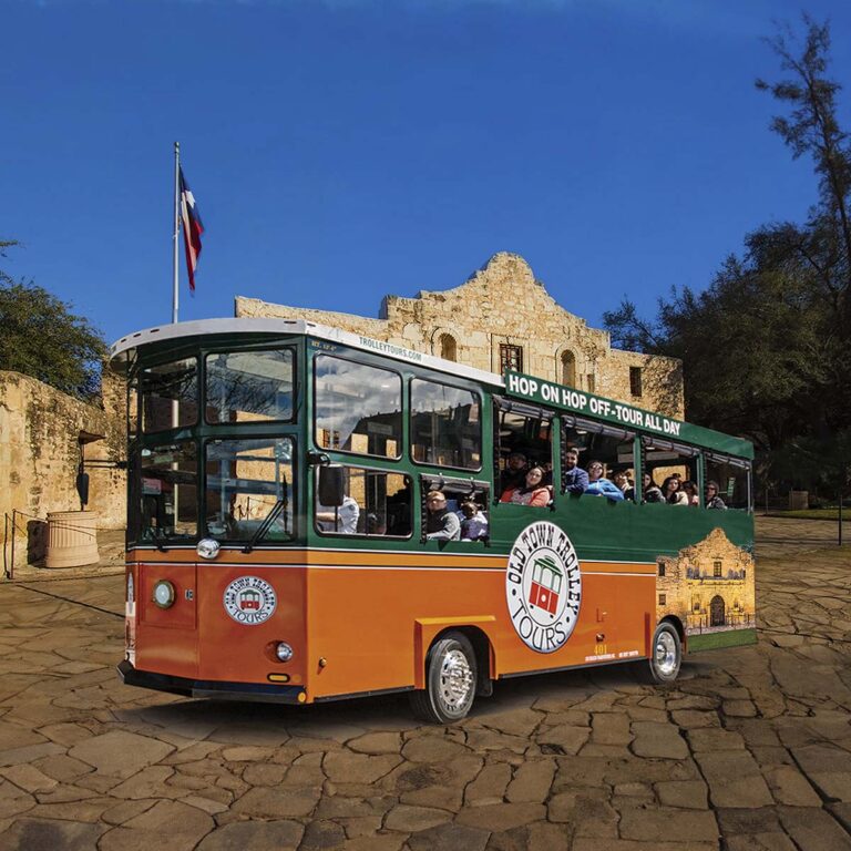 San Antonio trolley at The Alamo