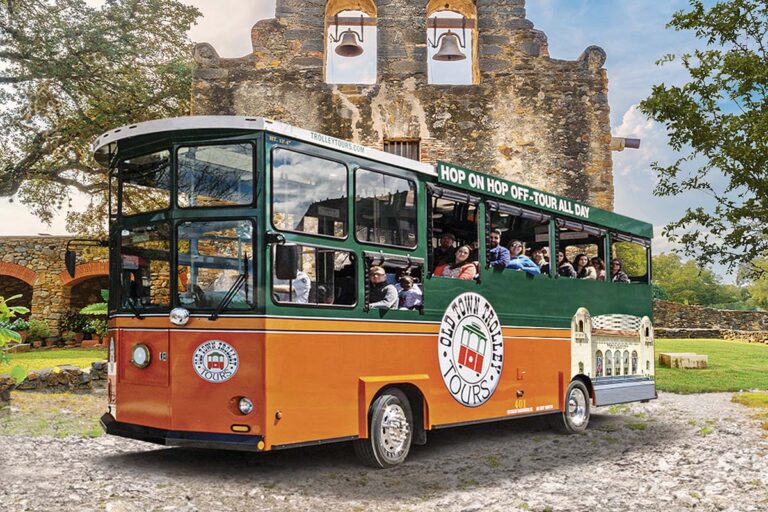 San Antonio trolley and Espada Mission