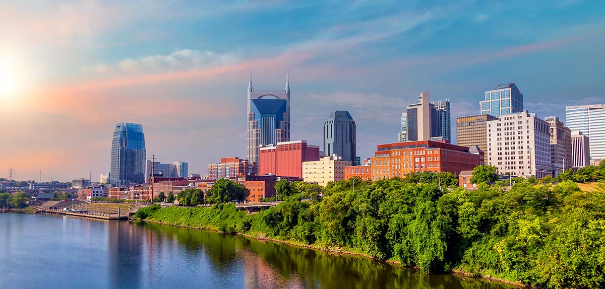 Nashville skyline during Summer