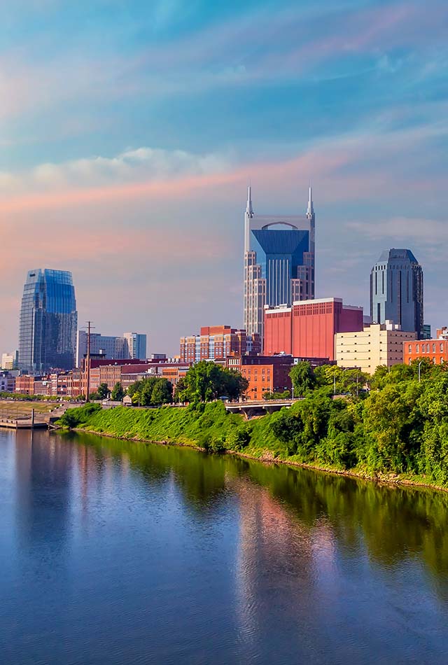 Nashville skyline during Summer