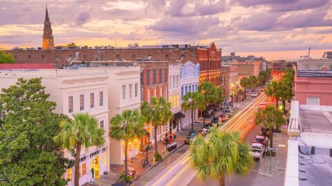 aerial view of Charleston historic district