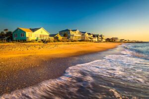 Edisto Beach shoreline and homes