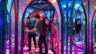 The Amazing Mirror Maze Escape - guests inside mirror maze