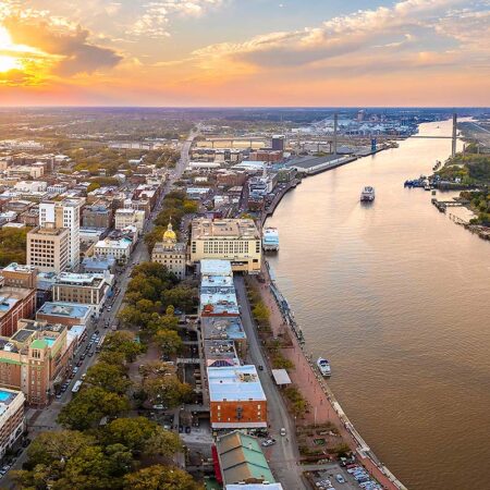 aerial view of Savannah River Street