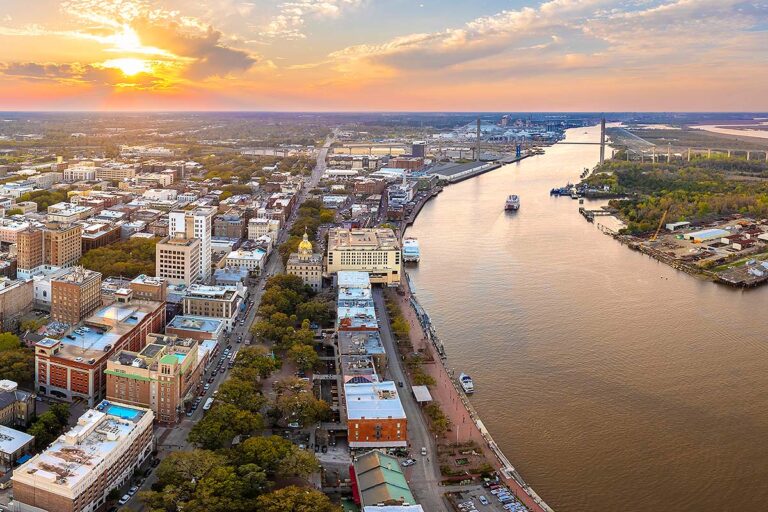 aerial view of Savannah River Street