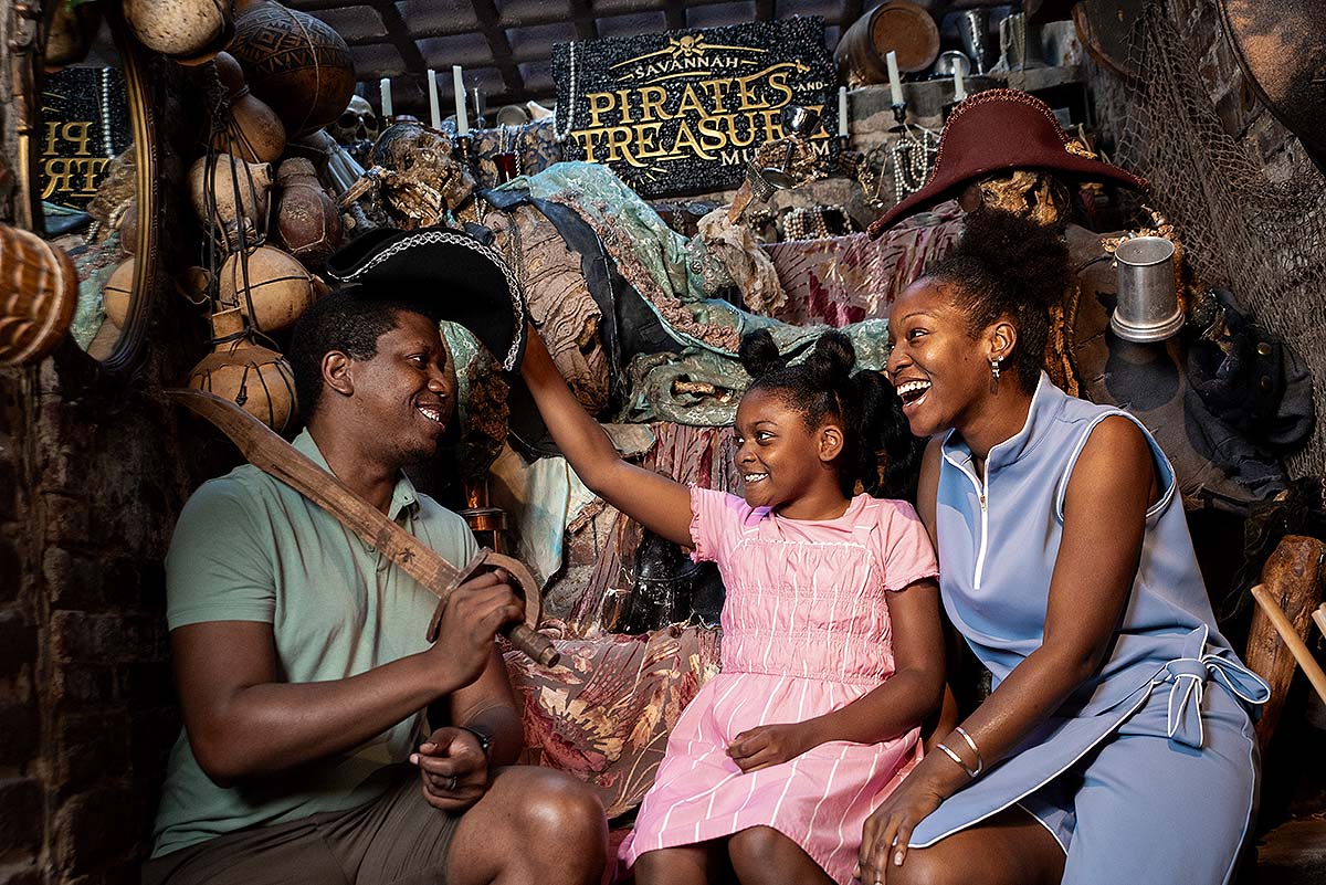 family at Savannah Pirates and Treasure Museum