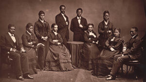 Black and White photo of Fisk Jubilee from 1871