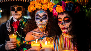 Dia de los Muertos celebration in San Diego featuring decorated altars