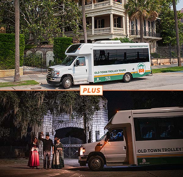 Charleston day tour and Ghosts & Gravestones night tour package