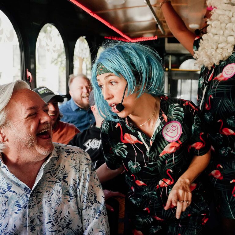 Nashville For Morons hosts entertaining guests inside trolley