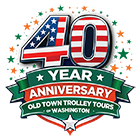Old Town Trolley Tours of Washington DC 40 year anniversary logo