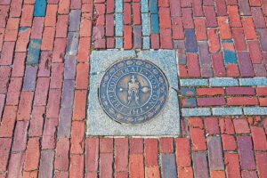 Boston Freedom Trail walkway and marker